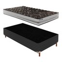 Ver imagem 1 de Cama Box Solteiro com Colchão D33 Unique Plus Duoface 16x88x188cm e Base Íris Preto/Elegancy Paropas
