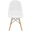 Ver imagem 2 de Cadeira Charles Eames Botonê Eiffel Wood Estofada Couro - Branca Branco
