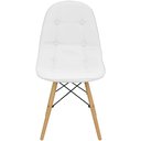 Ver imagem 2 de Cadeira Charles Eames Botonê Eiffel Wood Estofada Couro - Branca Branco