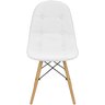 Cadeira Charles Eames Botonê Eiffel Wood Estofada Couro - Branca Branco - 2