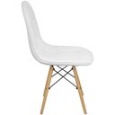 Ver imagem 3 de Cadeira Charles Eames Botonê Eiffel Wood Estofada Couro - Branca Branco