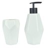 Kit Para Banheiro Lavabo de Porcelana Geometrico - 1
