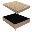 Ver imagem 1 de Cama Box Casal com Colchão D33 Unique Duoface 14x138x188cm e Base Florença Bege/Rustico Paropas By Ecosono