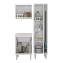 Ver imagem 3 de Kit Lavanderia Armários Multiuso para Área de Serviço Branco