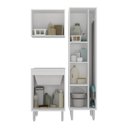 Ver imagem 3 de Kit Lavanderia Armários Multiuso para Área de Serviço