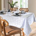 Ver imagem 2 de Toalha de Mesa Quadrada 4 Lugares Jacquard Requinte Ii Tj-6205 Dohler Branco