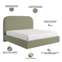 Ver imagem 5 de Cama Queen Flutuante com Cabeceira 160cm Aura W01 Bouclê Oliva - Lyam Decor