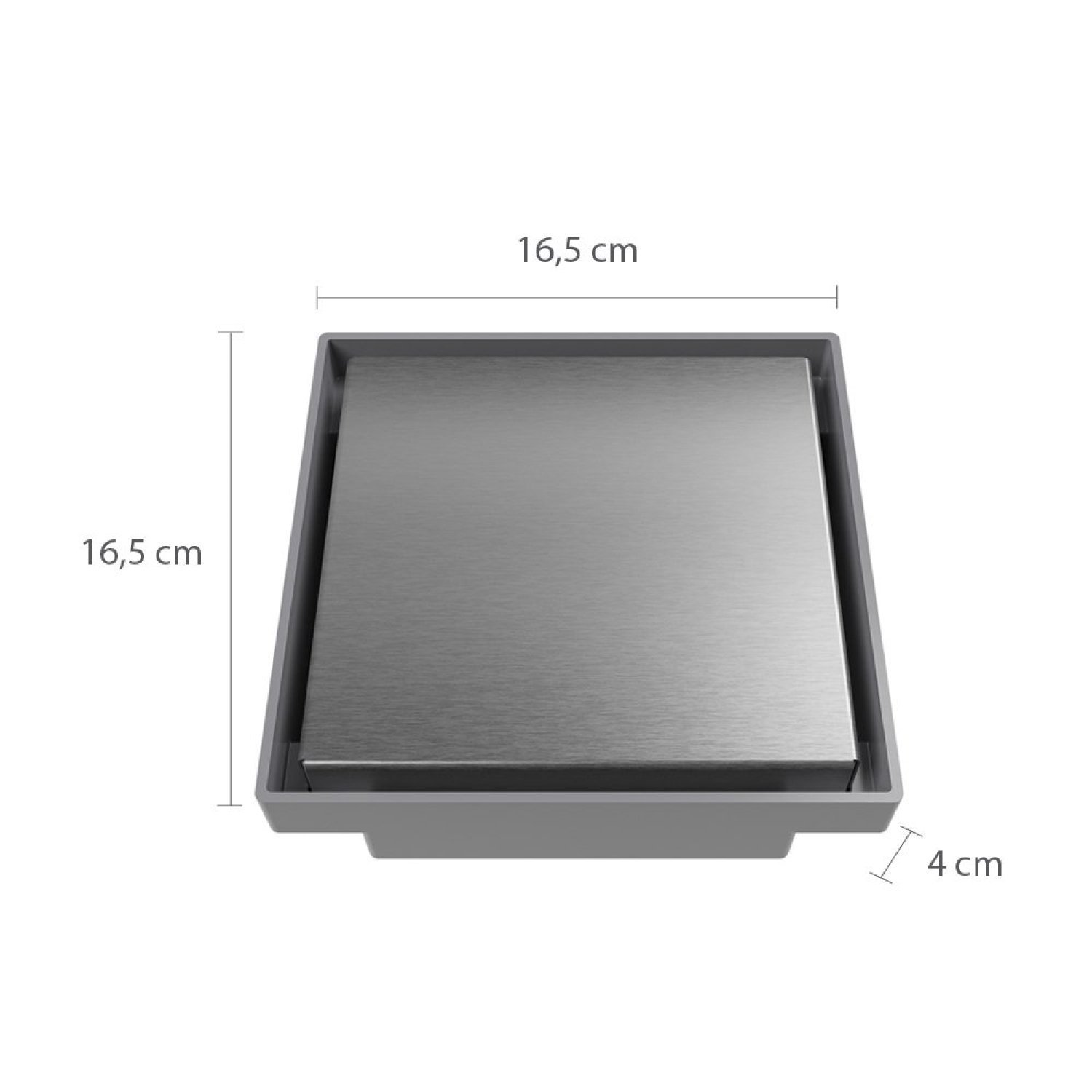 Ralo Oculto Quadrado de 15x15 com Tampa em Inox Astra - 3