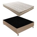 Ver imagem 1 de Cama Box Casal com Colchão D33 Unique Plus Duoface 16x138x188cm e Base Florença Bege/Rustico Paropas