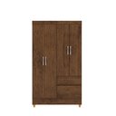 Ver imagem 4 de Guarda-Roupa Solteiro 4 Portas 2 Gavetas Panama Marrom/Imbuia Rustico