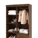 Ver imagem 6 de Guarda-Roupa Solteiro 4 Portas 2 Gavetas Panama Marrom/Imbuia Rustico