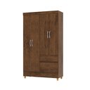 Ver imagem 2 de Guarda-Roupa Solteiro 4 Portas 2 Gavetas Panama Marrom/Imbuia Rustico