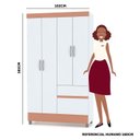 Ver imagem 3 de Guarda-Roupa Solteiro 4 Portas 2 Gavetas Panama Marrom/Imbuia Rustico