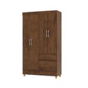 Ver imagem 2 de Guarda-Roupa Solteiro 4 Portas 2 Gavetas Panama Marrom/Imbuia Rustico