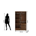 Ver imagem 4 de Guarda-Roupa Solteiro 4 Portas 2 Gavetas Panama Marrom/Imbuia Rustico