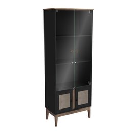 Cristaleira Retrô 70cm MB 1005 Movelbento - MB Freijó/Preto - 3