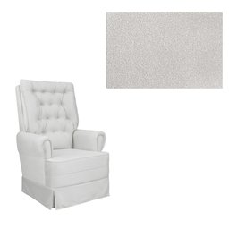 Poltrona de Amamentação Eloa com Puff Balanço Bebê Completo: Boucle Natural - 3