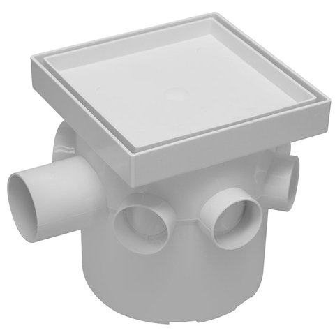 Caixa Sifonada 15x15cm de 7 Entradas com Ralo Oculto Astra