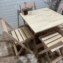Ver imagem 5 de Conjunto Dobrável 70x70 Mesa com 4 Cadeiras Cru sem Pintura