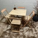 Ver imagem 3 de Conjunto Dobrável 70x70 Mesa com 4 Cadeiras Cru sem Pintura