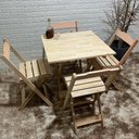 Ver imagem 4 de Conjunto Dobrável 70x70 Mesa com 4 Cadeiras Cru sem Pintura