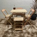 Ver imagem 1 de Conjunto Dobrável 70x70 Mesa com 4 Cadeiras Cru sem Pintura