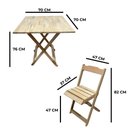 Ver mais imagens de Conjunto Dobrável 70x70 Mesa com 4 Cadeiras Cru sem Pintura