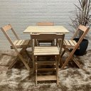 Ver imagem 2 de Conjunto Dobrável 70x70 Mesa com 4 Cadeiras Cru sem Pintura