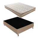 Ver imagem 1 de Cama Box Casal com Colchão D33 Unique Plus Duoface 20x138x188cm e Base Júlia Bege/Rustico Paropas By