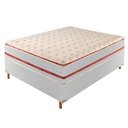 Ver imagem 1 de Cama Box Casal com Colchão de Molas Ensacadas 32x138x188cm e Base Mônaco Branco/Rustico/Bordo Paropa