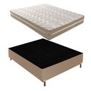 Ver imagem 1 de Cama Box Casal com Colchão D33 Quality Duoface 26x138x188cm e Base Júlia Bege/Rustico Paropas By Eco