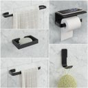 Ver imagem 1 de Kit Acessório para Banheiro Preto 5 Peças C/suporte Celular