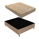 Ver imagem 1 de Cama Box Casal com Colchão D33 Unique Duoface 14x138x188cm e Base Júlia Bege/Rustico Paropas By Ecos