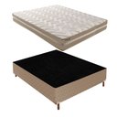 Ver imagem 1 de Cama Box Casal com Colchão Quality Plus Duoface 20x138x188cm e Base Júlia Bege/Rustico Paropas By Ec