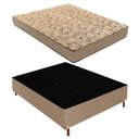 Ver imagem 1 de Cama Box Casal com Colchão D33 Unique Duoface 14x138x188cm e Base Júlia Bege/Rustico Paropas By Ecos