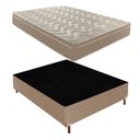 Ver imagem 1 de Cama Box Casal com Colchão D28 Unique Anatômico 25x138x188cm e Base Júlia Bege/Rustico Paropas By Ec