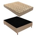 Ver imagem 1 de Cama Box Casal com Colchão D33 Unique Duoface 18x138x188cm e Base Júlia Bege/Rustico Paropas By Ecos