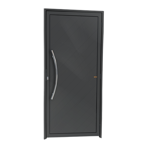 Porta Alumínio Lambril Savana c/Puxador e.Cinza 100 Brimak