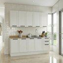 Ver imagem 1 de Cozinha Compacta Modulada Americana 9 Portas 3 Gavetas com Rodapé MDF Grazi Branco