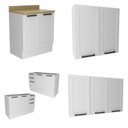 Ver imagem 2 de Cozinha Compacta Modulada Americana 9 Portas 3 Gavetas com Rodapé MDF Grazi Branco
