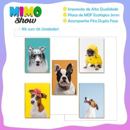 Kit 05 Placas Mdf Cachorros Fofos para Amantes de Pets Dc13 - 3