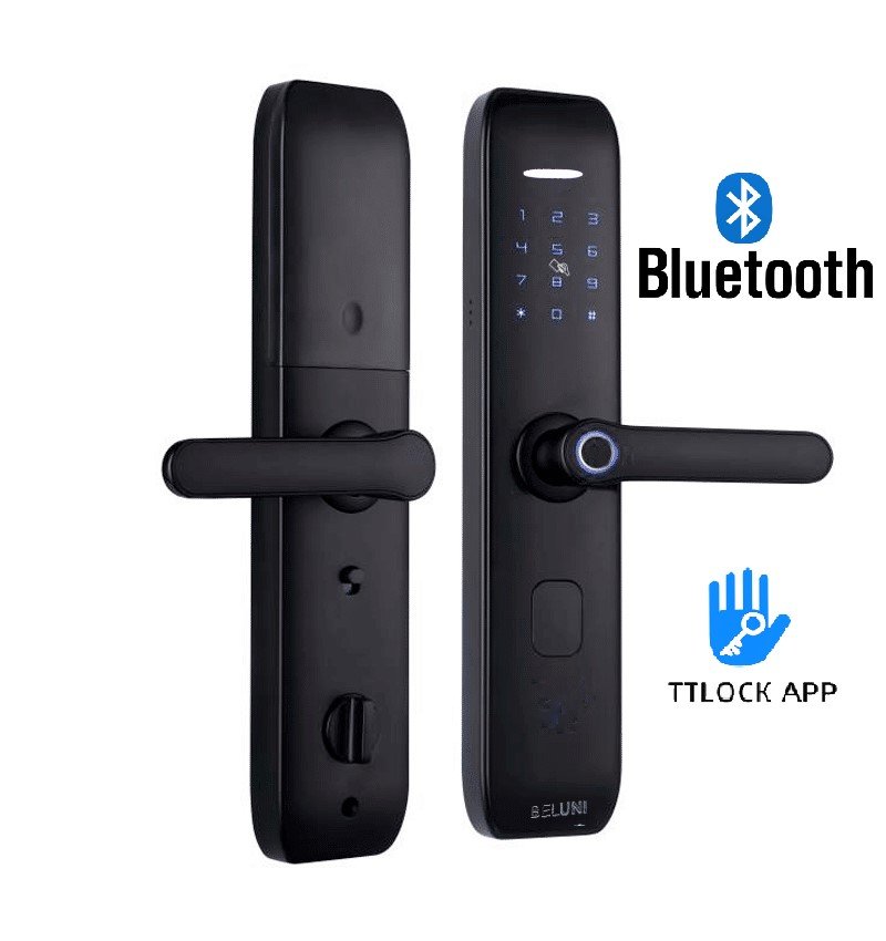 Fechadura Eletrônica Digital Biométrica Beluni Smile Black Bluetooth Ttlock Smart Digital