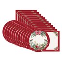 Ver imagem 1 de Kit Sousplat + Guardanapo Natal Pássaro/bordô - 12 Peças - com Base