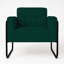 Ver imagem 5 de Poltrona Sala Industrial Alta Tubo Preto Kit 2 Elisa Bouclê Verde D03 - D'Rossi