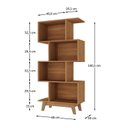 Ver imagem 4 de Kit 2 Estantes para Livros Caracas 4 Nichos Marrom/Nogal