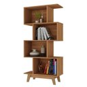 Ver imagem 6 de Kit 2 Estantes para Livros Caracas 4 Nichos Marrom/Nogal
