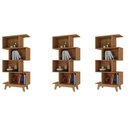 Ver imagem 3 de Kit 3 Estantes para Livros Caracas 4 Nichos Marrom/Nogal