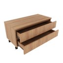 Ver imagem 3 de Balcão Gabinete Gaveteiro Multiuso 80 cm 2 Gavetas 4 Rodízios Para Banheiro Marrom Madeira