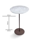 Ver imagem 4 de Mesa Lateral Norina - Baixa, Tampo Redondo Imerso e Base Aço Corten. Cinza 100% MDF