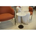 Ver imagem 5 de Mesa Lateral Norina - Baixa, Tampo Redondo Imerso e Base Aço Corten. Cinza 100% MDF